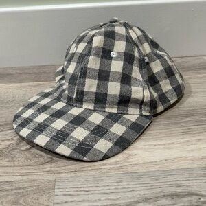 Cocus Pocus Buffalo Check Baseball Cap Gray Cream Adjustable Hat One Size